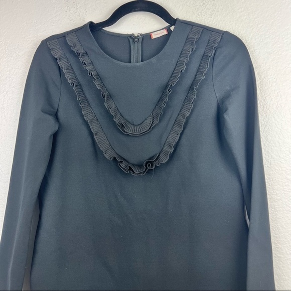 ARITZIA Sunday Best Eliza Long Sleeve Ponte Dress with Ruffles, Black, Size XS - Picture 4 of 10